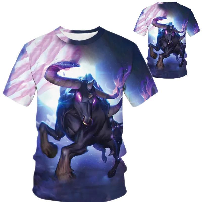 Streetwear 3D Series Men's Tees Casual Outfit Men T Shirt Summer Short Sleeve Animal Printed Tee Shirts