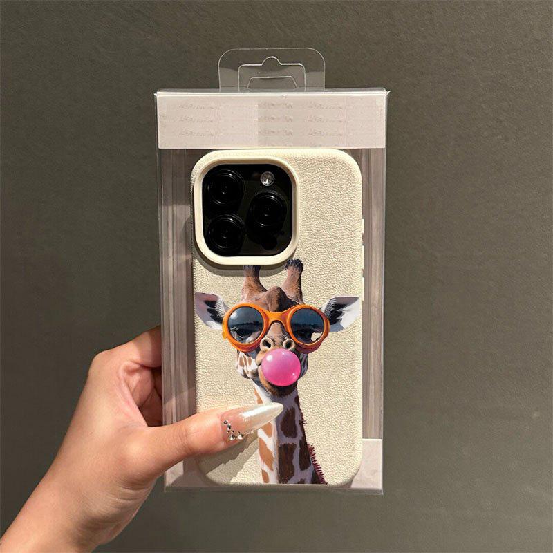 Fashion Funny Giraffe Pattern Phone Case For IPhone 17 Pro Max 16 15 14 13 12 11 Pro Case 14 Plus 16E 17 Air Silicone Soft Cover