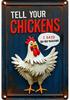 Chicken Metal Tin Sign Vintage 2D Flat with 3D Visual Effect Metal Post Wall Art for Chicken Coops Farms Yards Home Bar Cafe