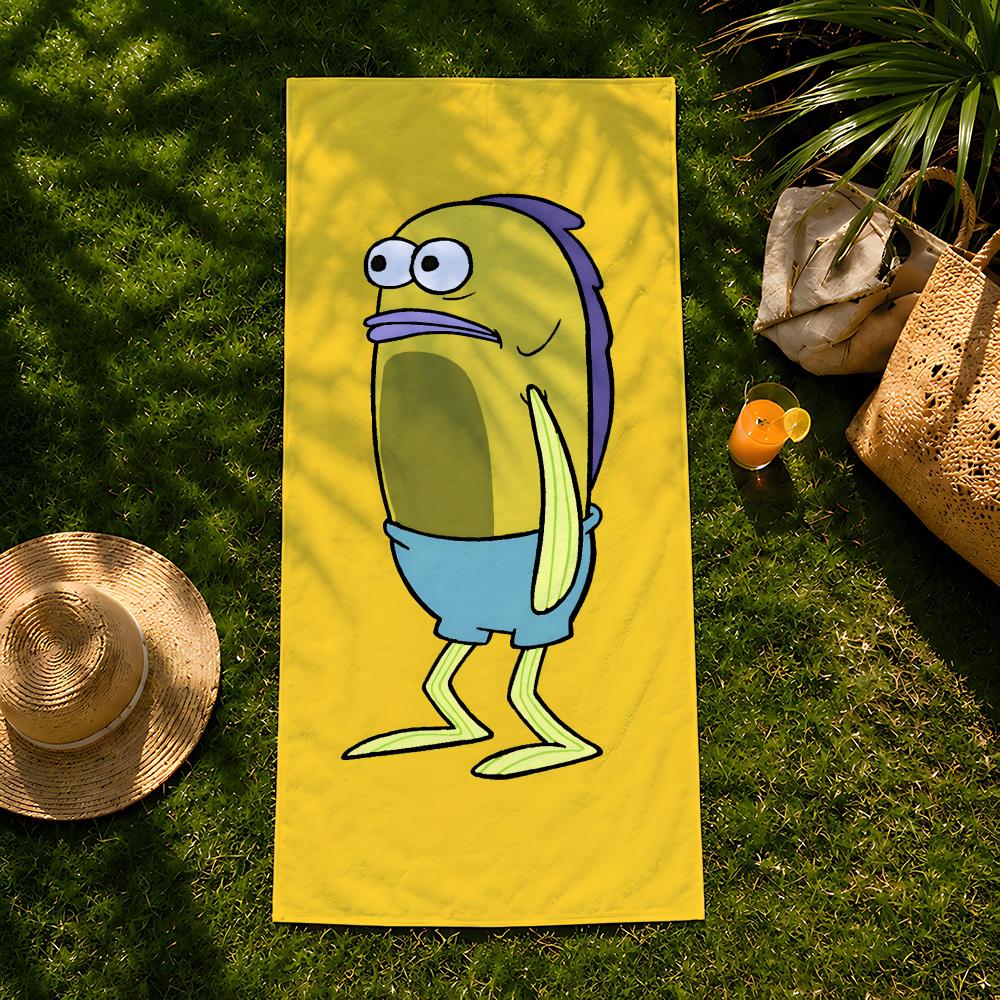Art cartoon a-abstract F-Fish Towel beach towel, quick drying absorbent bath towel for Swim,Gym,Camping,Outdoor
