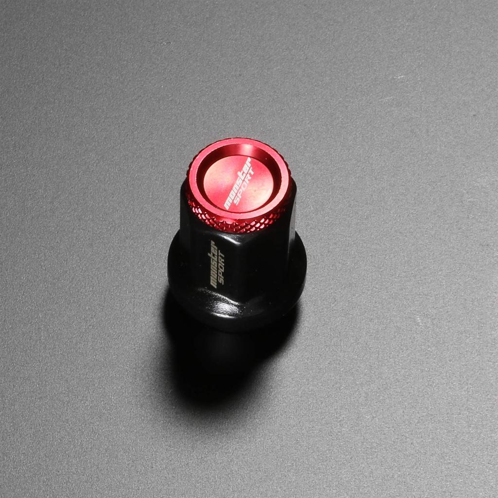 MONSTER SPORT Heptagon Wheel Nuts M12 x Set of for Kei Compact and Type-2, P1.5, 16, Red, Cars, Cars, Toyota, Honda, Mazda, Mitsubishi, Daihatsu,