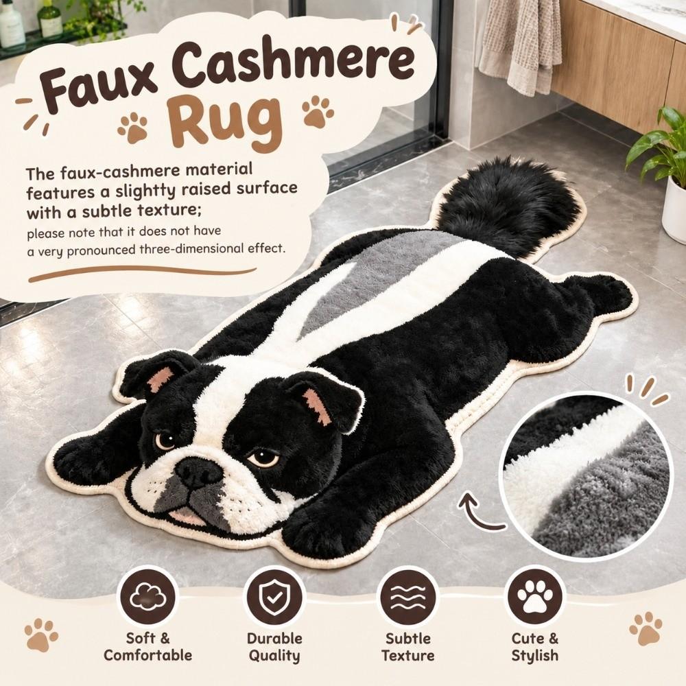 Faux Cashmere Animal Shaped Rug Absorbent Bathroom Doormat Bedroom Floor Mat Entryway Decor