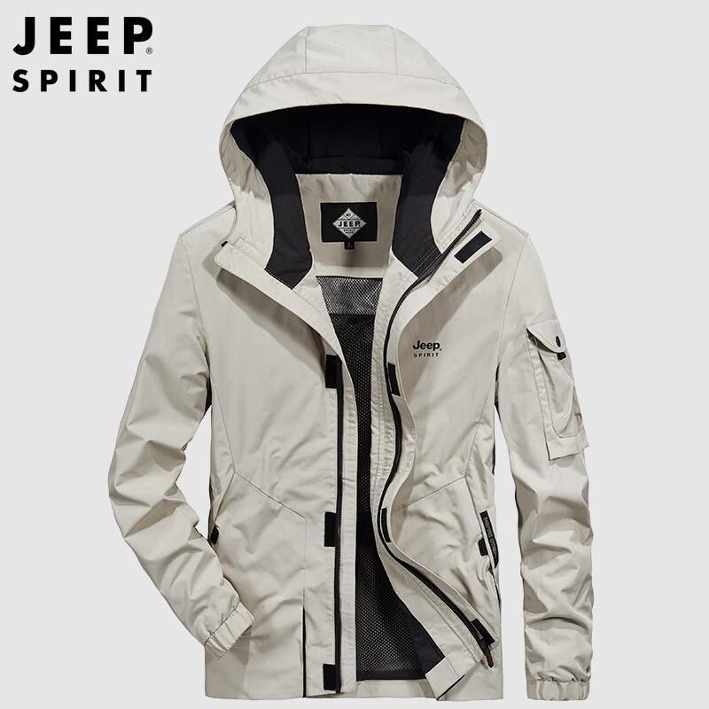 JEEP SPIRIT Men's Hooded Outdoor Casual Jacket