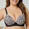 Leopard Print Plus Size Bra That Pushes Up Large Breasts Makes Them Appear Smaller Prevents Sagging and Reduces Side Breast Tissue