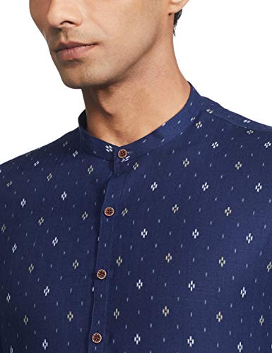 Manyavar Men s Cotton Regular Kurta (ML11965-306-M_Navy Blue_Medium) M синий