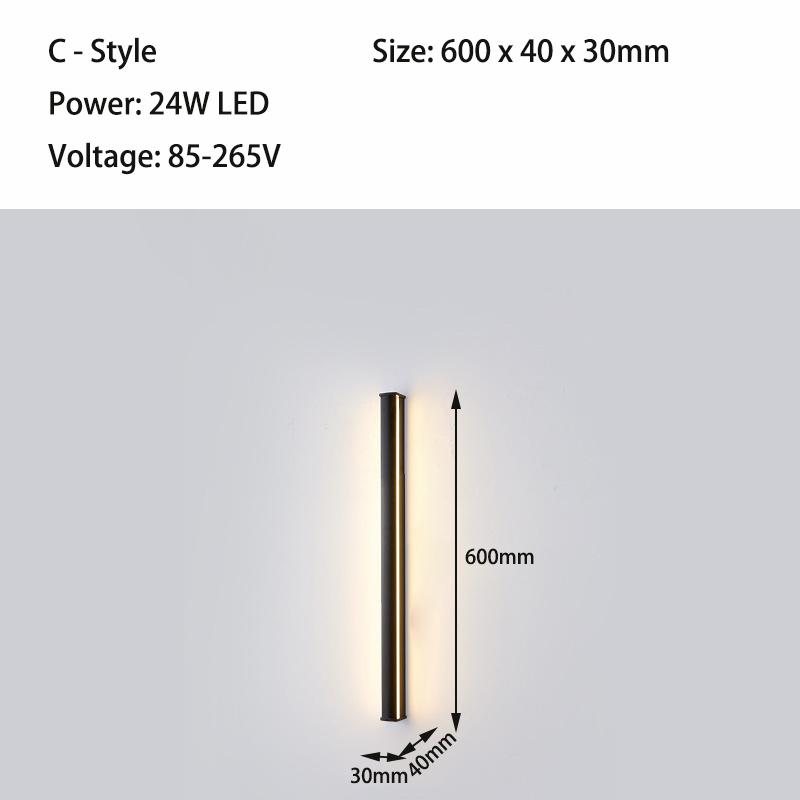 Modern Indoors LED Wall Lamp Bedroom Living Room Background Corner Sconce Atmosphere Lamp Nordic LED Long Bedside Wall Light