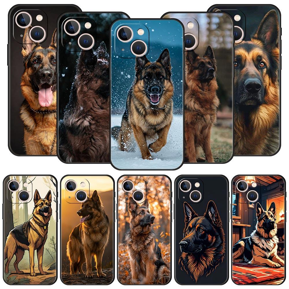 German Shepherd Dog Cartoon Phone Case For Samsung Galaxy S26 S25 S24 S23 S22 S20 Ultra S21 FE 5G S10 Plus TPU Shockproof Cover