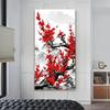 Red Plum Blossom Canvas Wall Art Print, Frameless Ink Painting Poster for Home Office, Living Room, Classroom Decor, Modern Art