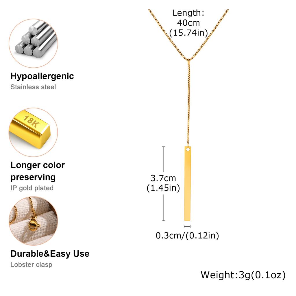 Rectangle Long Tassel Pull Necklaces for Women Gold Color Fashion Simple  Clavicle Chains Design Necklace Jewelry Collares