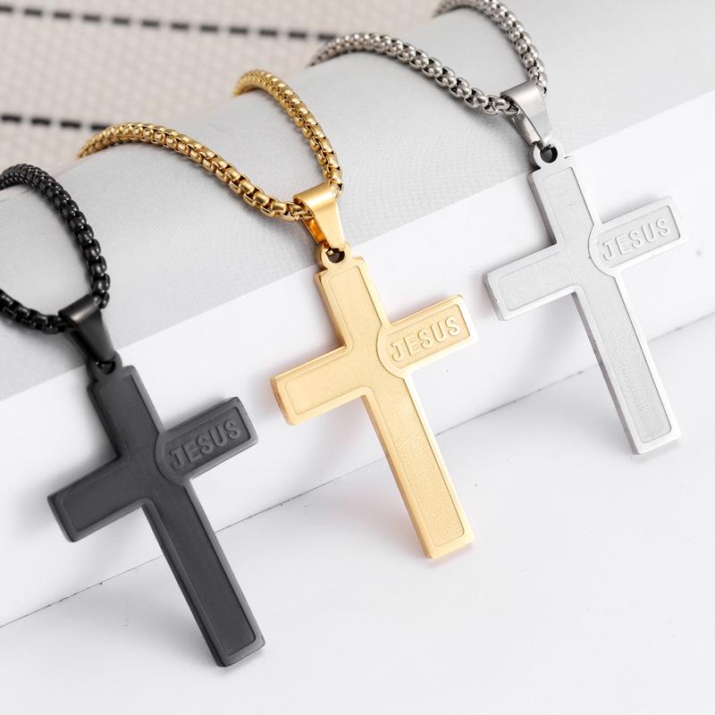 Hot-Selling Women's Titanium Steel Cross Pendant Snake Chain Necklace - Non-Fading Stainless Steel Jewelry