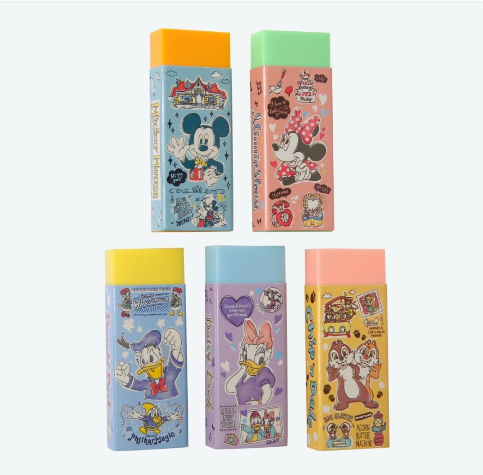 

Disney Eraser 5 Piece Set Mickey Friends Tokyo Disney Resort TDR Stationery (Air) &