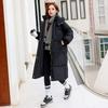 Long Puffer Jacket for Women Thicken Warm Quilted Hooded Coat Zip Up Full Length Down Coat Winter Outerwear