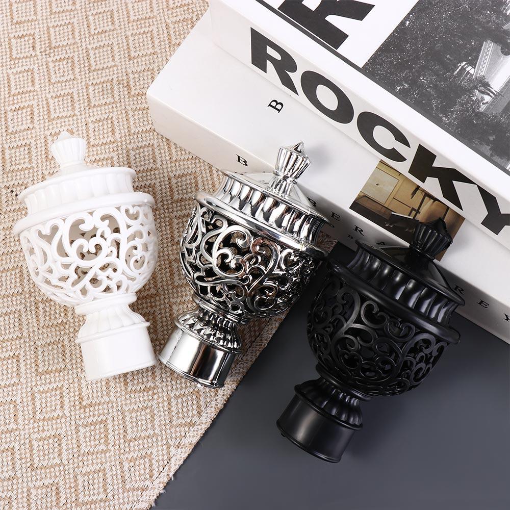 2025 Decorative Durable Hollow Out Curtain Rod Head Curtain Accessories Drapery Rail Ends Curtain Rod Cap