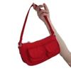 Korean INS Niche Personality Retro Nylon Multi-Pocket Commuter Shoulder Bag New Trendy Versatile Underarm Bag