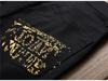 European and American Men's Elastic Straight-Leg Jeans with Print - Street Fashion Casual Pants