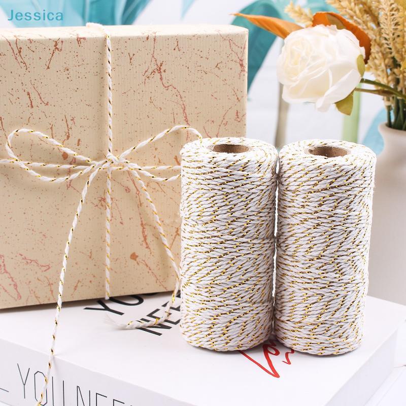 Red & White Bakers Twine - 100m Cotton String for Gift Wrapping & Craft Projects