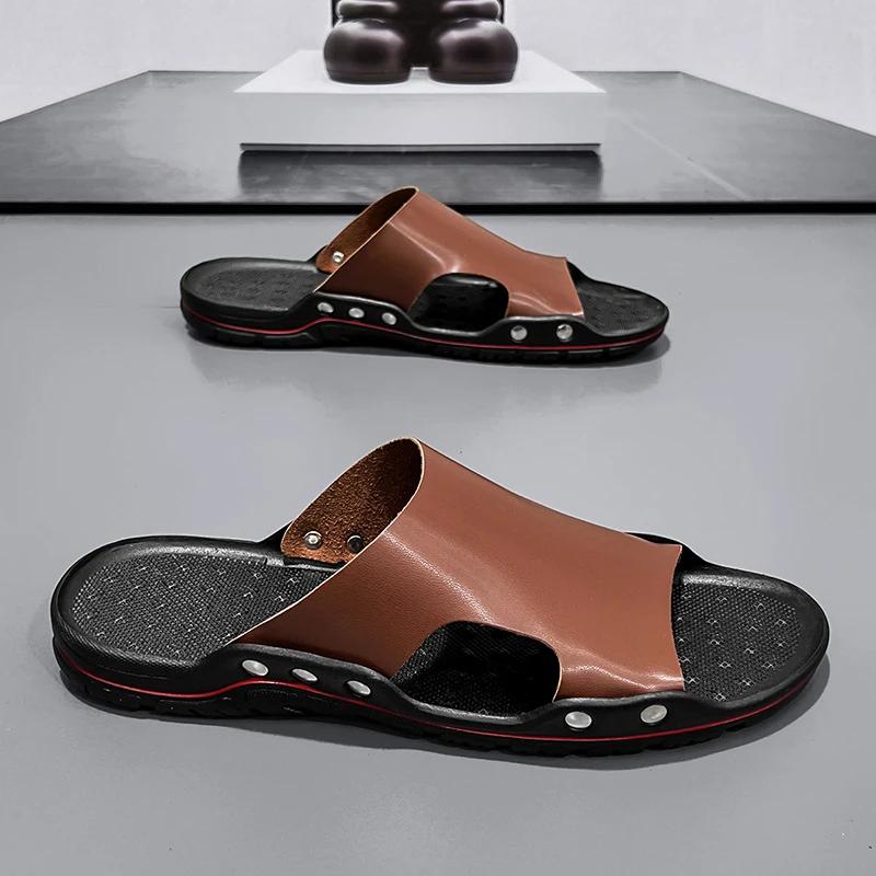 Men's Fashionable Slippers Summer Outer Wear Men's Non-Slip Anti-Odor Casual Outdoor Beach Shoes Classics Versatile Slippers