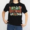 Seasons Greetings Holiday Merry Christmas Festive Wreath Holly and Santa Hat Tee