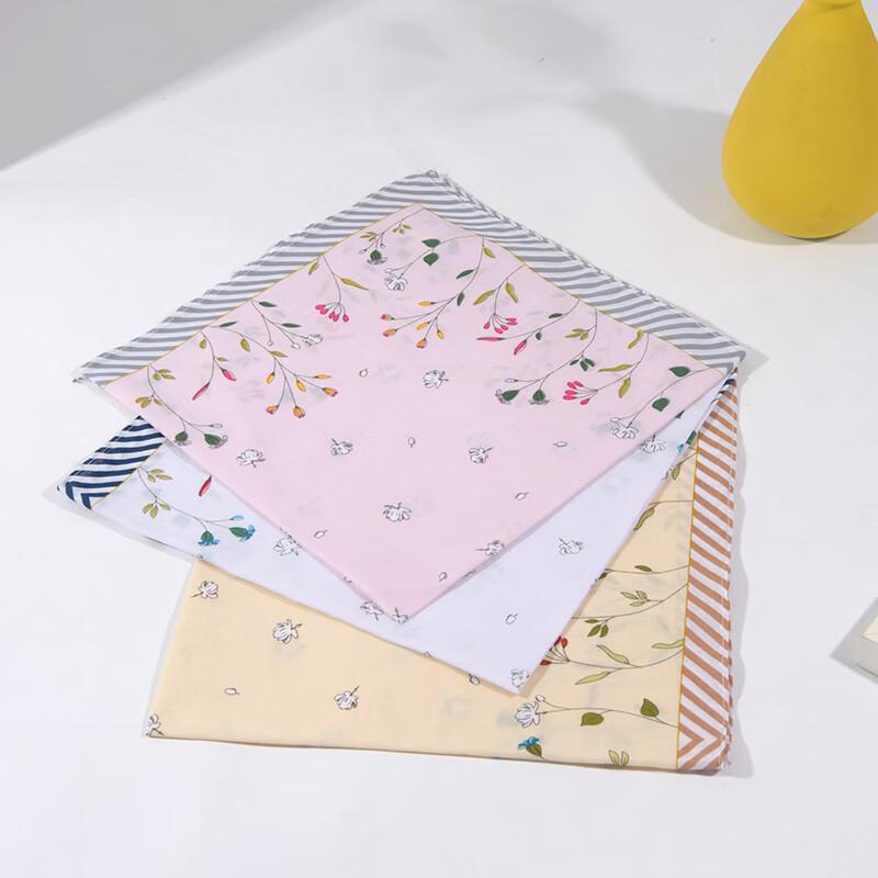 GLO-STORY Floral 45cm Printed 60s Combed Cotton Women's Handkerchief Sweat Wiping Square Towel
