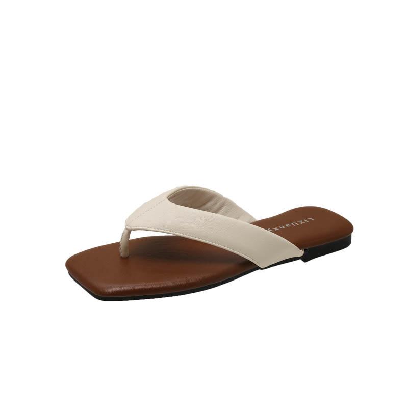 [Fanfuna] flip-flops women's summer outer wear 2025 new versatile fashion pinch foot beach lazy slippers