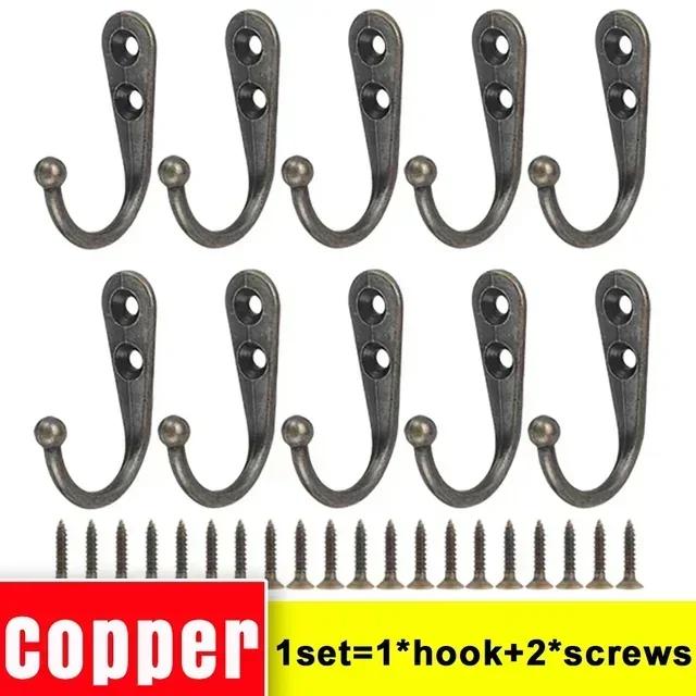 1/40ks Víceúčelové háčky se šrouby Slitina zinku Nástěnné Držák na klíče Oblečení Klobouk Hrnek Ručník Kuchyň Koupelna Úložný prostor