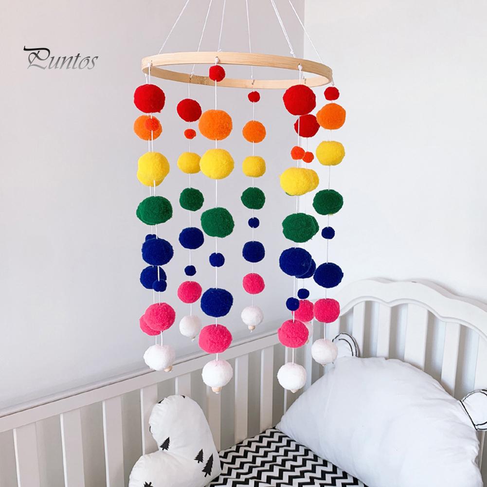 

Puntos Nordic Style Fuzzy Ball Ornament Baby Crib Hanging Decor Photo Studio Props 6