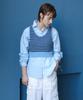 Covernat Woman Layered Knit Vest Navy