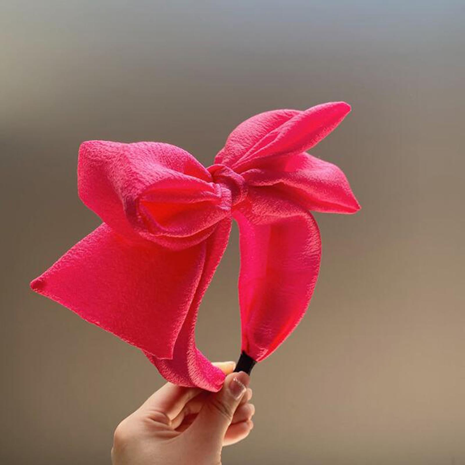 

Новая модная женская повязка на голову с большим бантом и узлом, повседневная повязка на голову, свежий цвет, летний тюрбан, широкие боковые аксессуары для волос красный