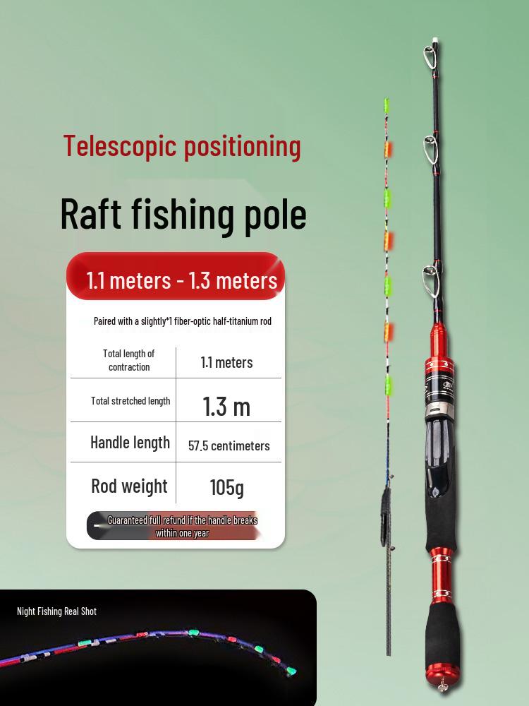 Luminous Telescopic Half-Titanium Bridge Fishing Rod with Soft Tip