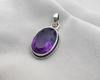 Natural Amethyst Cut Silver Pendant 925 Sterling Purple Gemstone Necklace Handmade February Birthstone Jewelry Gift for Her
