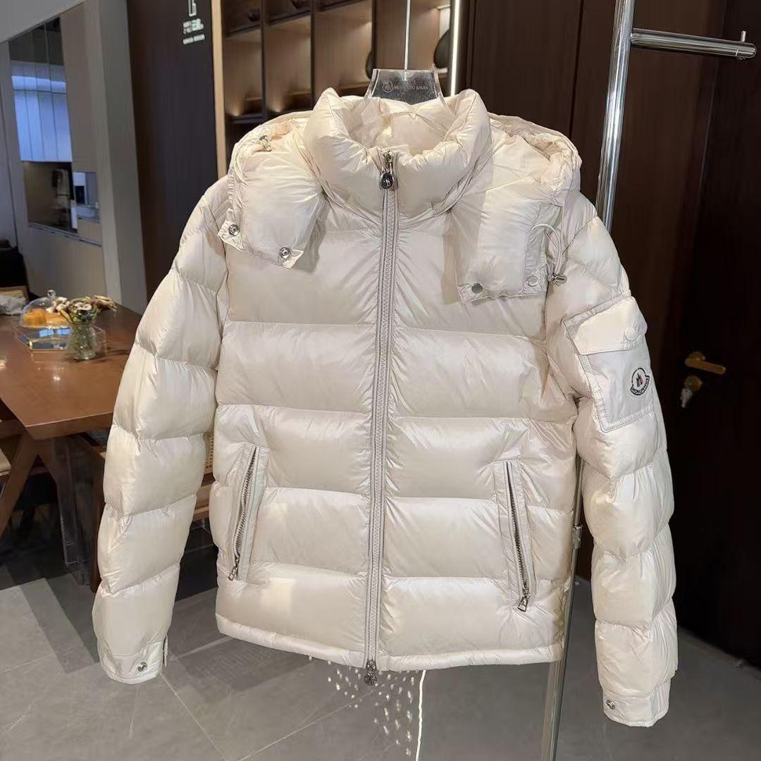 

Unisex 2025 Winter Windproof Warm Hooded Jacket - Bright Surface Cotton Coat Large белый