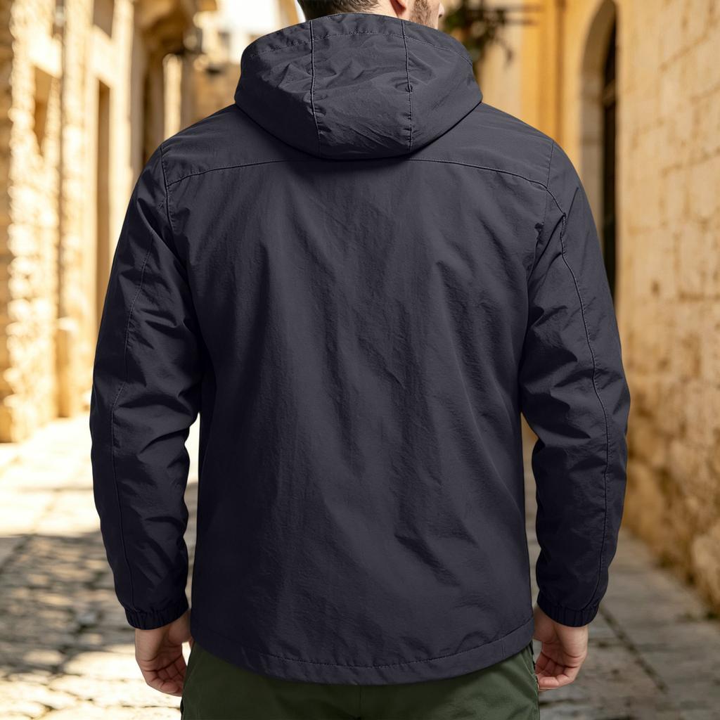 Men's Lightweight Casual Outdoor Rain Jacket for Hiking and Travel