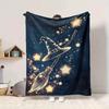 1pc Witch Broomstick Blanket, Lightweight Flannel Throw Blanket for Sofa, Bed, Travel, Camping, Living Room, Office, Couch045