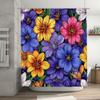 Vibrant Floral Shower Curtain Bathroom Decor for Home Kitchen and Hotel Customizable Size Beautiful Flower Print Design Quick Dr