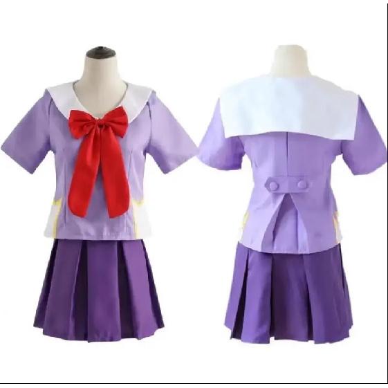 Gasai Yuno Cosplay Anime Future Diary Gasai Yuno Mirai Nikki Cosplay Costume School Uniform Bow Short Skirt Wig Halloween Suits