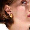 Premium Metal Brass Plated 18K Real Gold Love S925 Silver Needle Stud Earrings Trendy Fashion Light Luxury Earrings