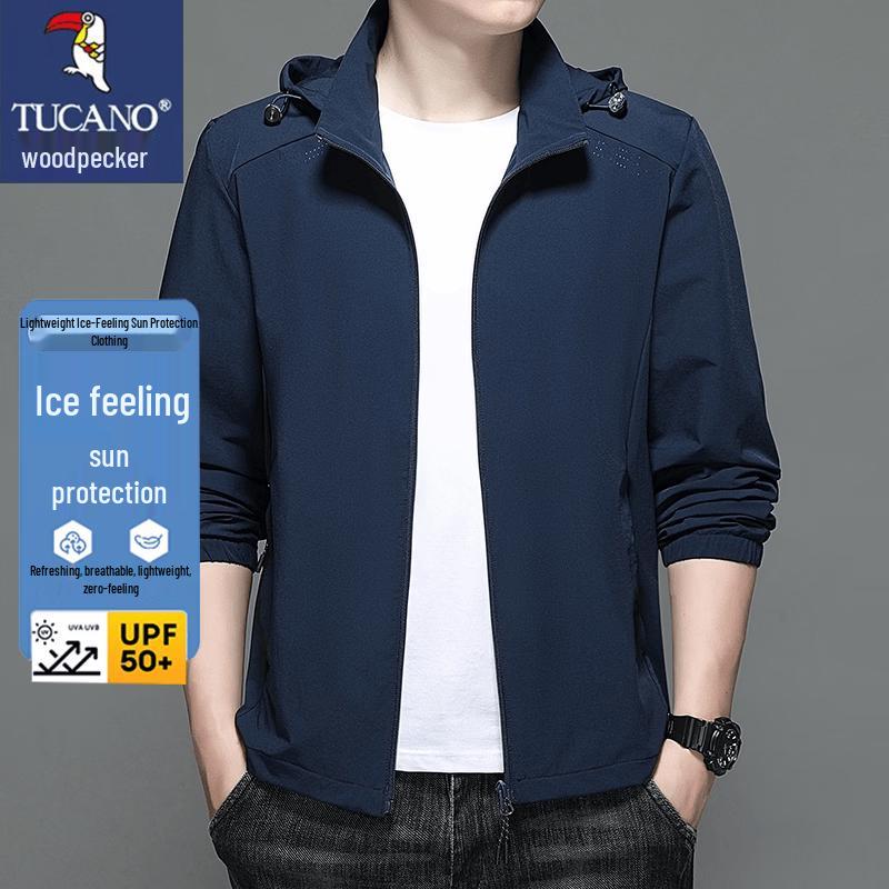 Tucano Men's Summer Ice Silk Sun Protection Hooded Jacket