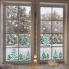 KALEFO 60Pcs Snowy Winter Decor Snow Tree Window Clings Decals Forest Trees White Christmas Decorations Kids Room Window Stickers Xmas Tree Snowflake