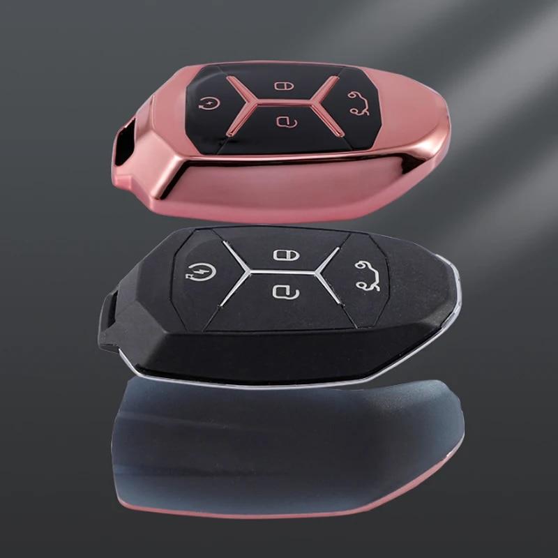 Mein goog Auto TPU Auto Smart 4-Tasten Schlüsselhülle Tasche Fob Hülle Abdeckung für LYNK&CO 01 02 03 Schlüsselhalter Schutz Zubehör