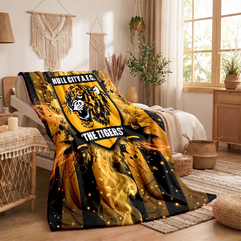 Hull City Football Print Flannel Blanket Soft Warm Sofa Bed Throw Blanket For Home Office Bedroom
