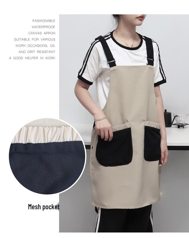 Customized Cross-border Canvas Vest Apron for Supermarkets and Cafes with Logo Options