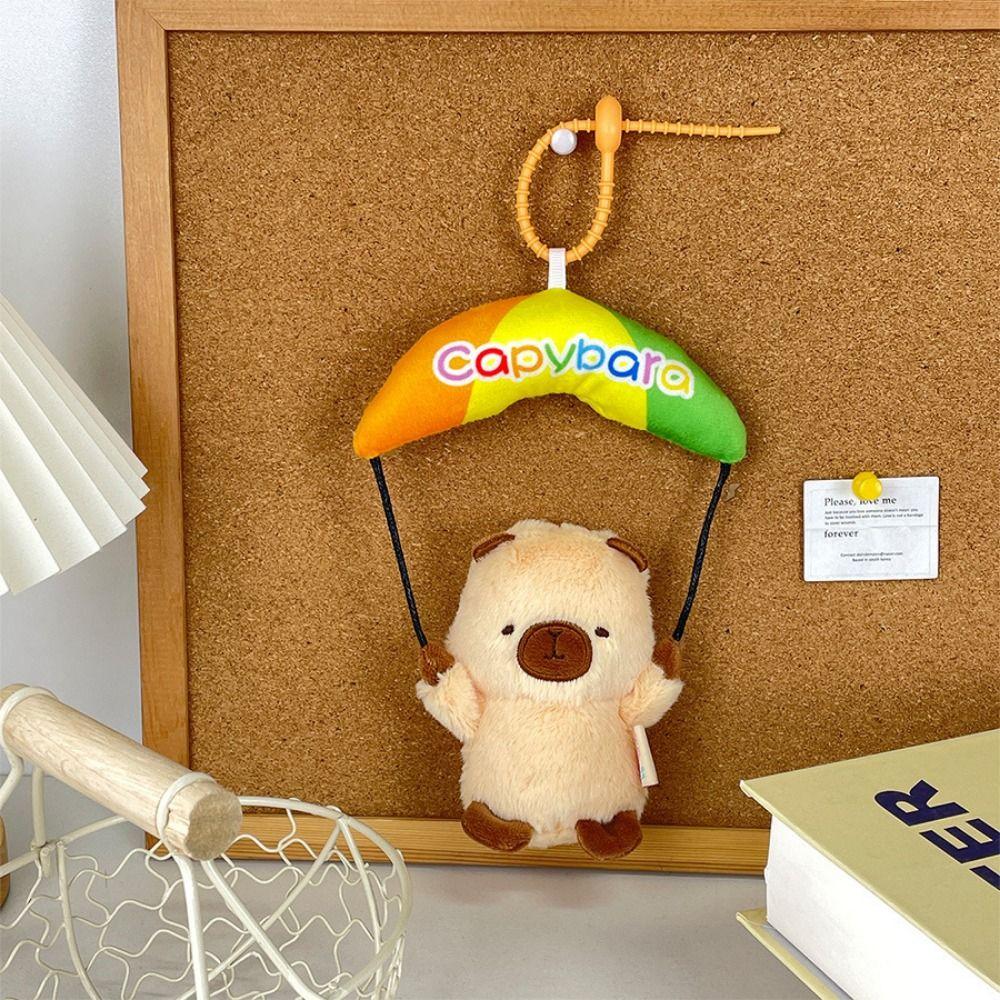 Panda Cartoon Plush Animal KeyChain Capybara Bag Pendant Car Keyring  Schoolbag Backpack Charm