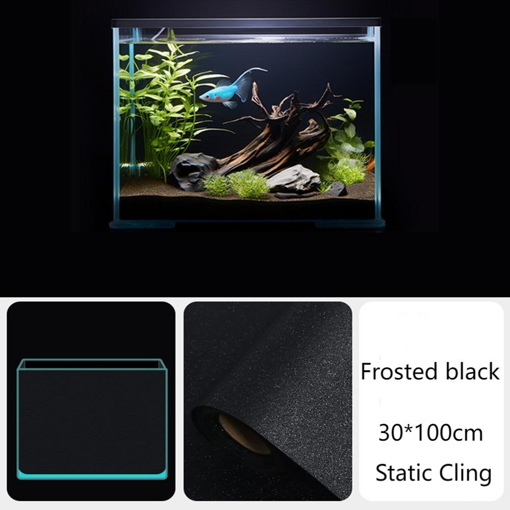 30/40/50cm Fish Tank Background Sticker Black Static Cling Film Adhesive-Backed Film Wallpaper Aquarium Background Decorations