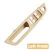 Beige Genuine Leather Car Front Rear / Left Right Interior Door Handle Inner Panel Pull Trim Cover For BMW E70 E71 X5 X6 07-13