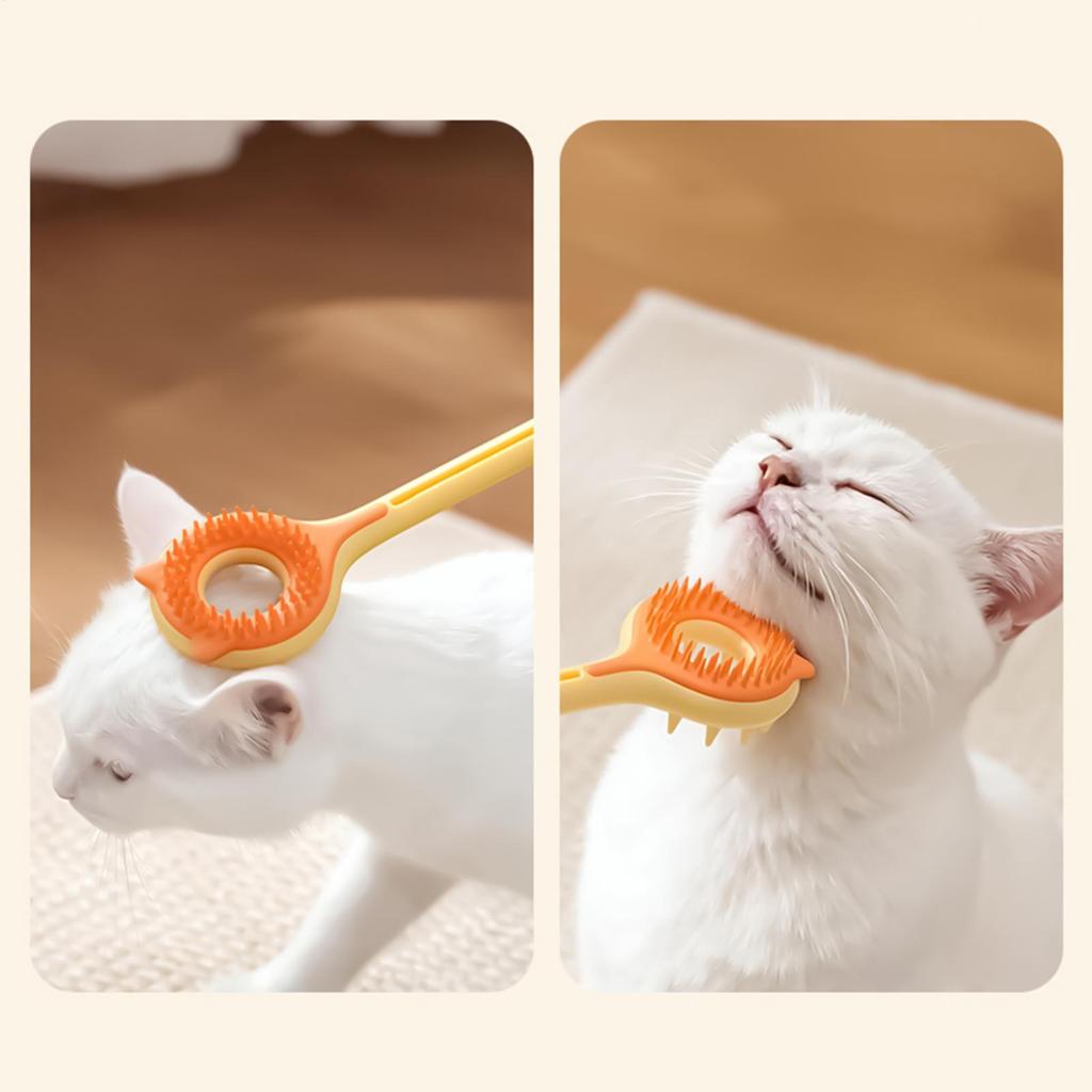 Cat Head Scratcher Double Sided Massage Stick Cat Scratching Brush With Telescopic Handle For Home Playtime Relaxation Couch