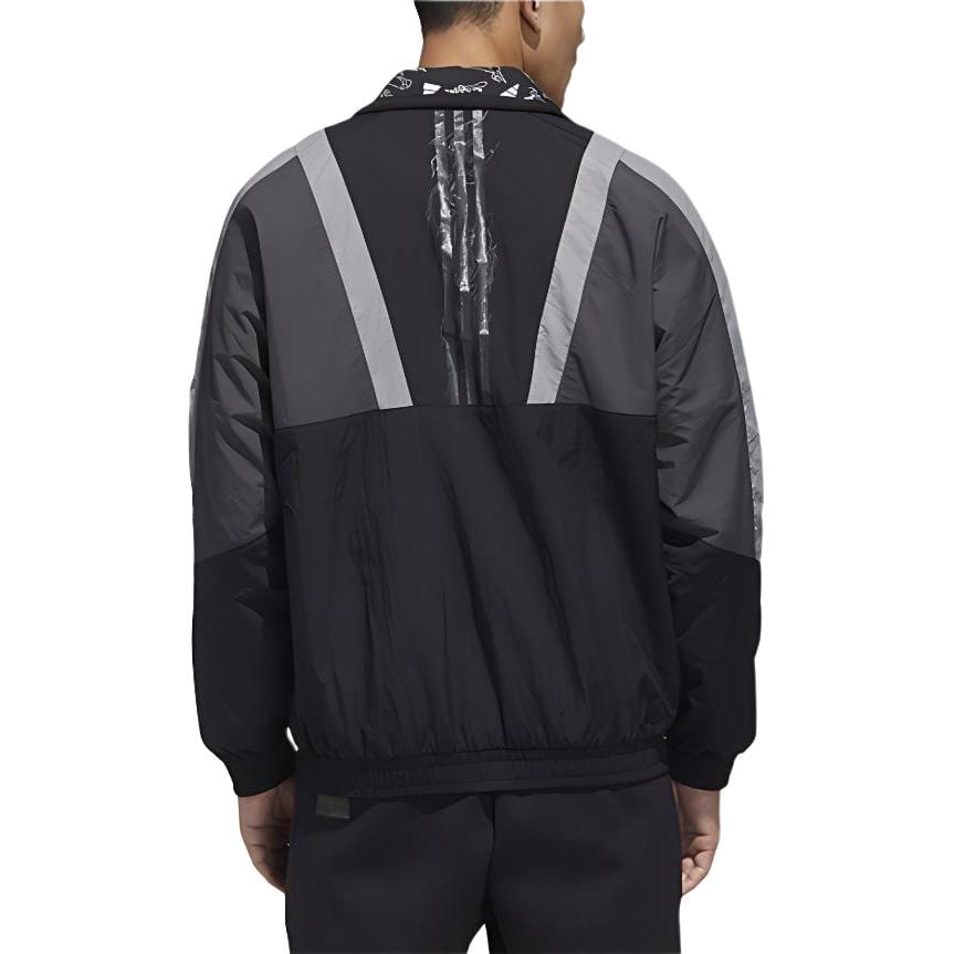 adidas Jackets Men's Black Stand Collar Moderate Other GM4401