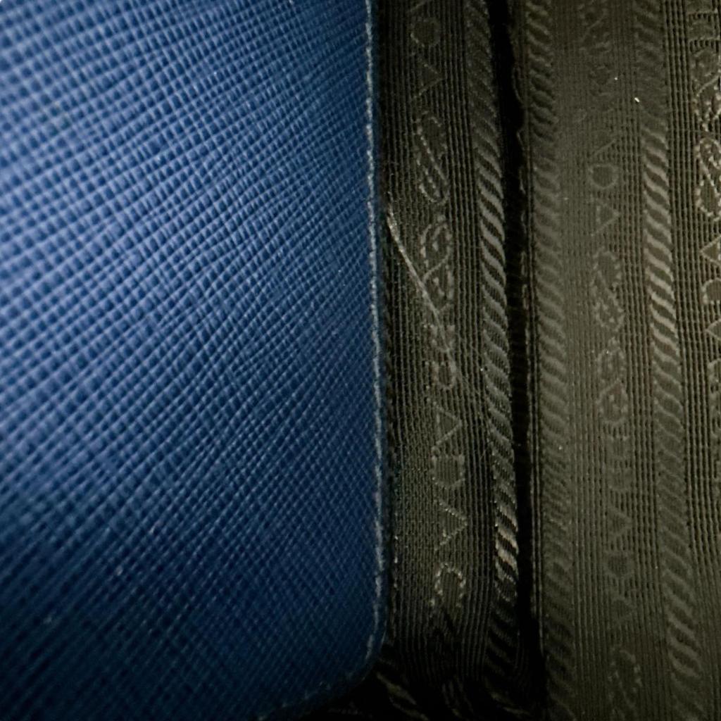 PRADA Sapphiano Galleria Handbag leather blue Women 1BA786 Used