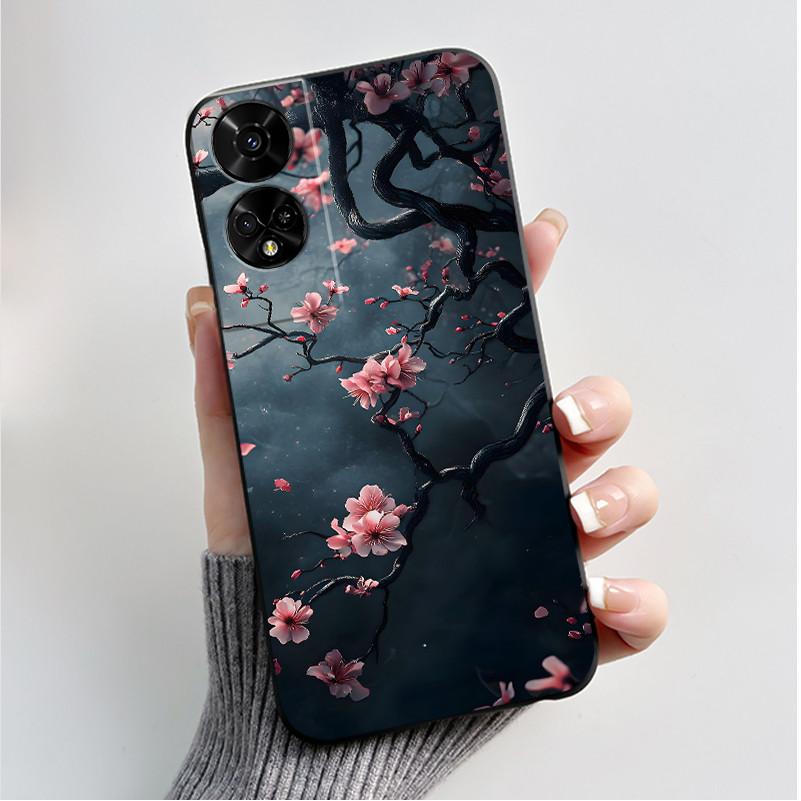 

Case For TCL 50 XE 5G Phone Case Fashion Butterfly Flowers Black Soft Silicone Protective Cover For TCL 50 XE NxtPaper 5G Casing TCL 50XE NxtPaper 5G