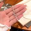 Elegant Silver Bow Double-Layer Pearl Bracelet - High-End, Versatile, Stackable Fashion Accessory