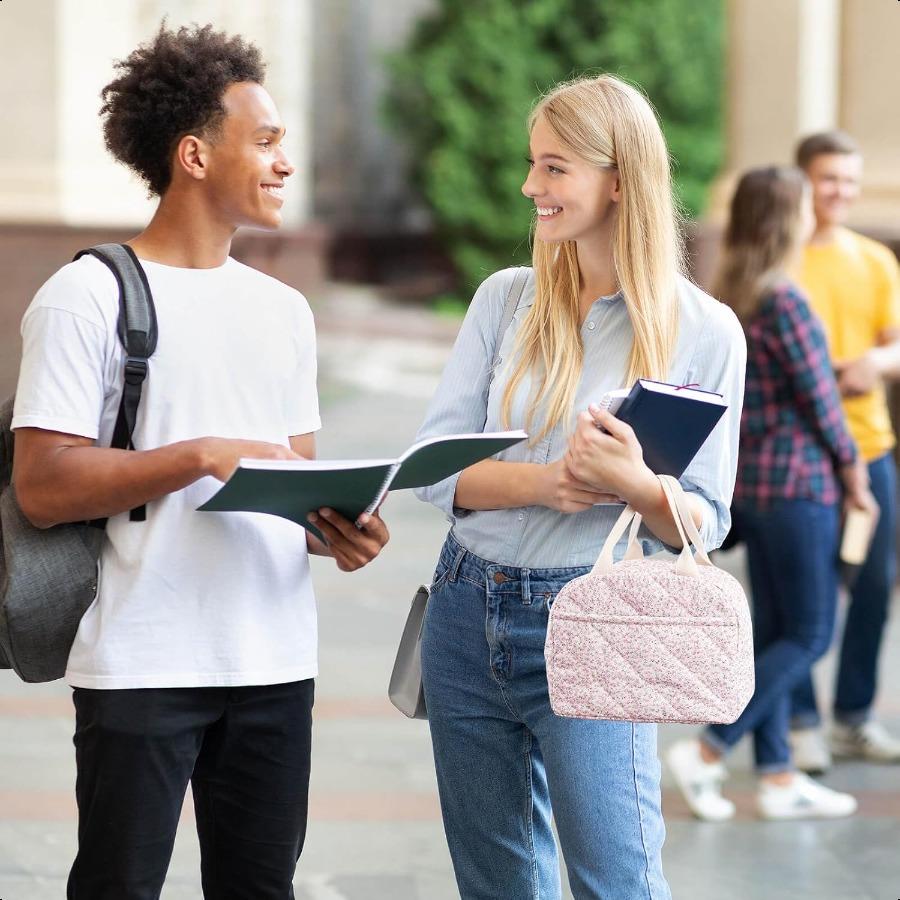 

Cotton Quilted Insulated Lunch Bag Cute Quilted Floral Lunch Tote Bags Reusable Insulated Lunch Box Coquette Aesthetic Large Ca United States